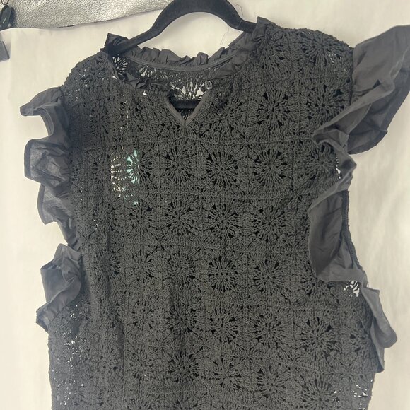 NWT Anthropologie Flat White | Crochet Lace Top - Picture 4 of 11